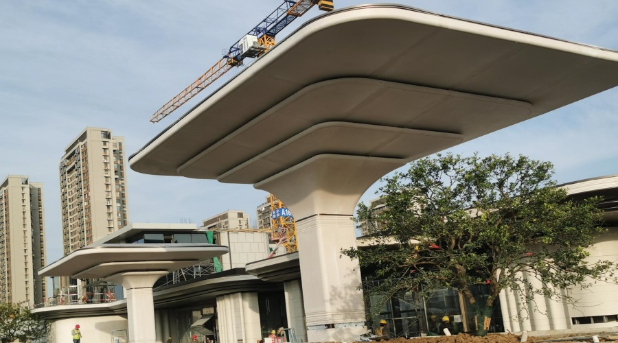 飾紀(jì)上品UHPC廠家：安徽合肥華蓋售樓部UHPC曲面板工程