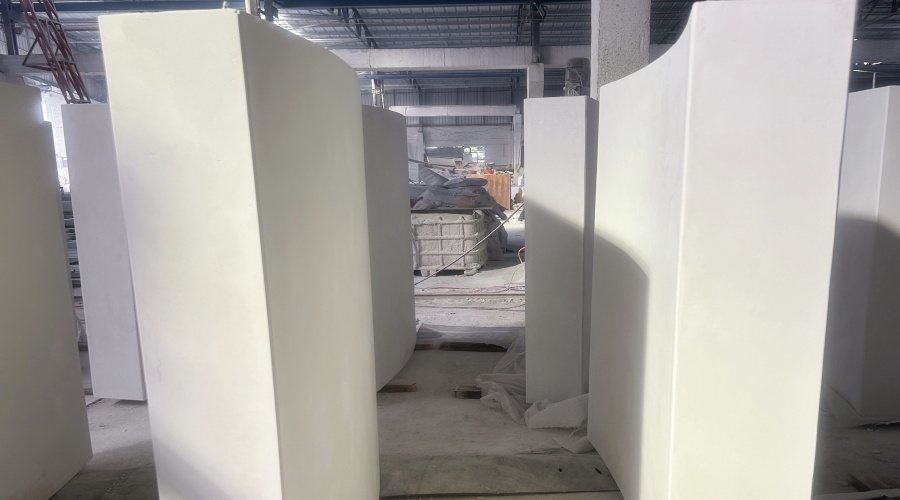  飾紀上品GRC廠家：韓國CRC圍欄（白色水磨）工程案例