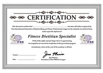 IFBB职业（注册）国际运动营养师